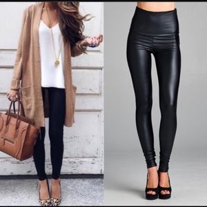 NWT Slick Vegan Leather Leggings